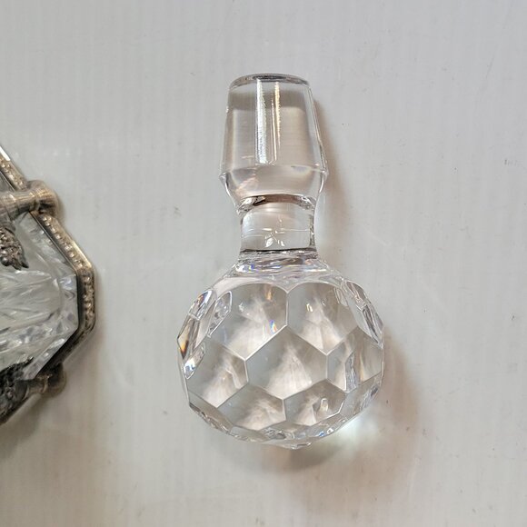 .925 Sterling Silver Cage / ATLANTIS Crystal Liquor Whiskey Square Decanter Rare - Picture 8 of 10